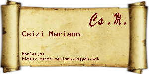 Csizi Mariann névjegykártya